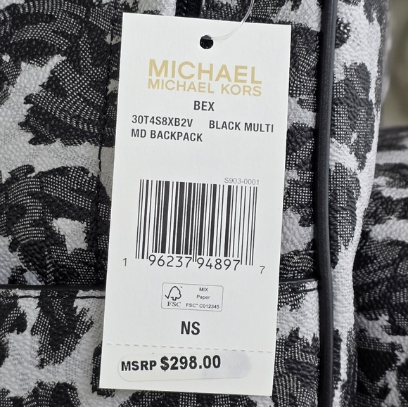 Michael Kors Bex Leopard Logo Medium Backpack - Picture 7 of 9